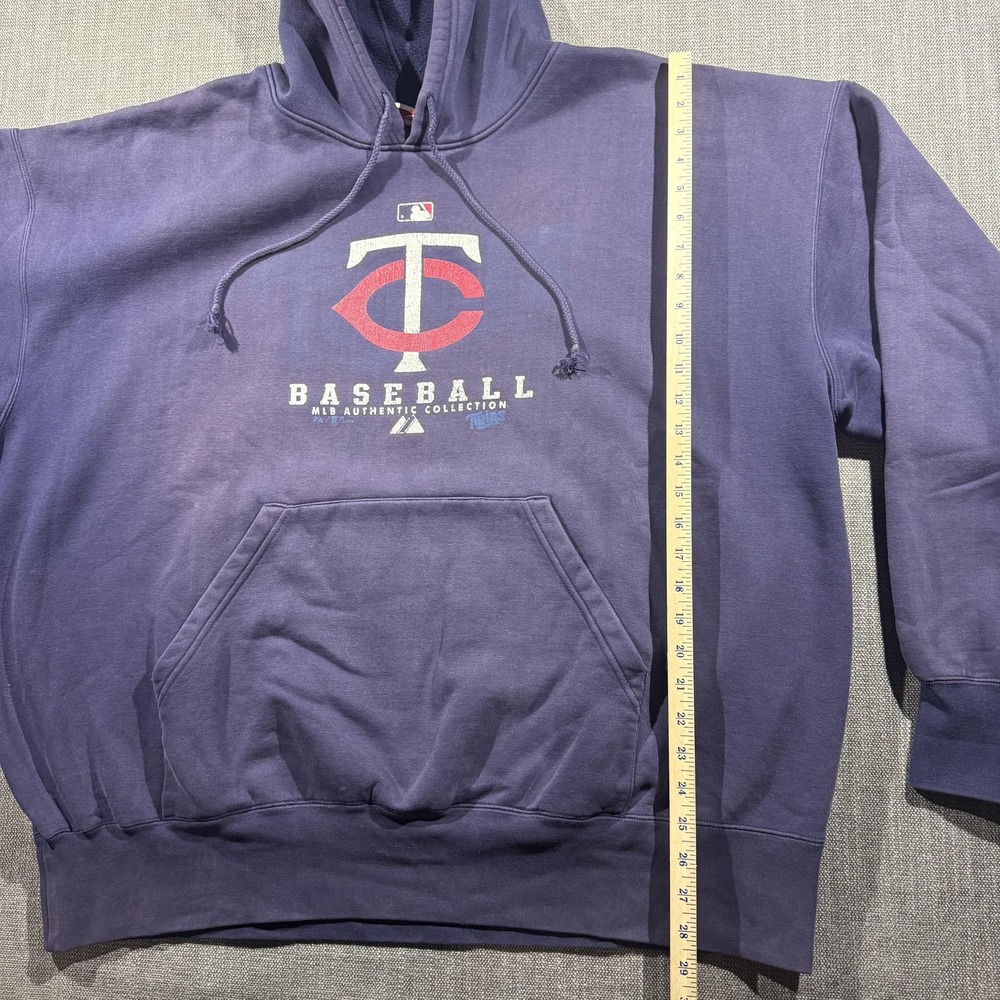 Minnesota Twins Hoodie Mens 2XL Purple MLB Baseball Majestic Authentic Pullover - Picture 4 of 7
